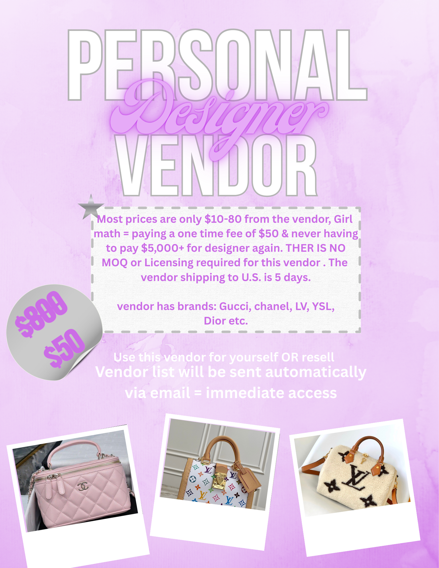 Personal Designer Vendor