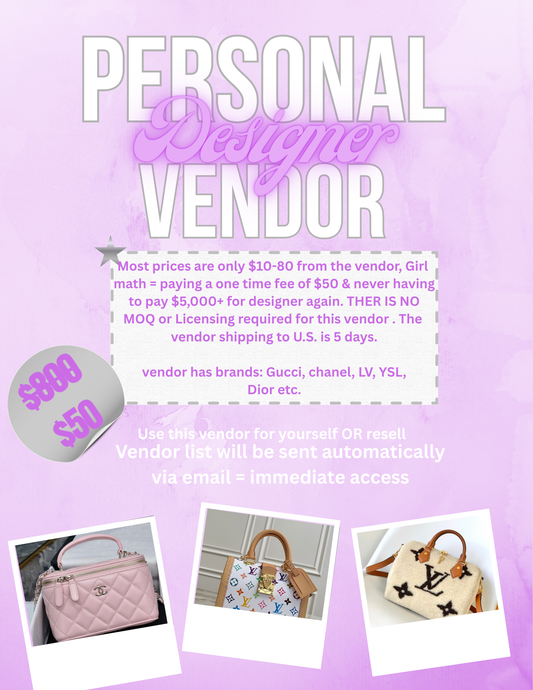Personal Designer Vendor